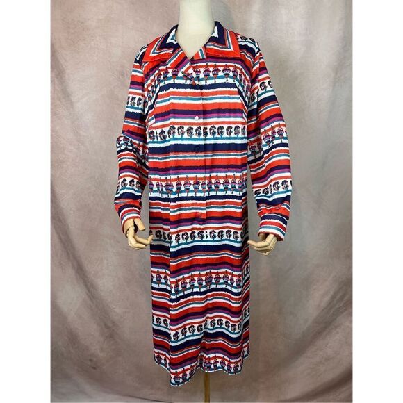 Vintage 1970s Psychedelic Print Dress Plus Size XL Mod MCM Disco Groovy Retro - Picture 4 of 11